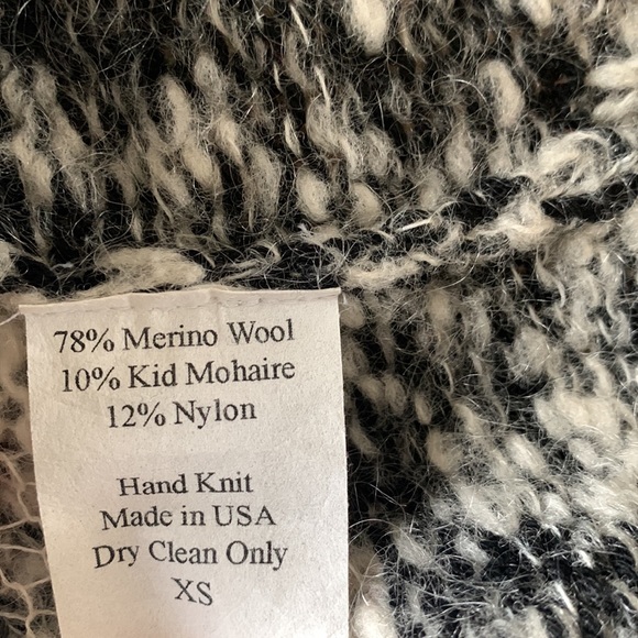 Hand knit designer wool mohair blend cardigan - Picture 5 of 5